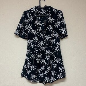 Voodoo Vixen NWT Black and White Palm Tree Romper size M